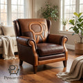 🪑 Pewarmd™ HeritageCraft Leather Accent Armchair